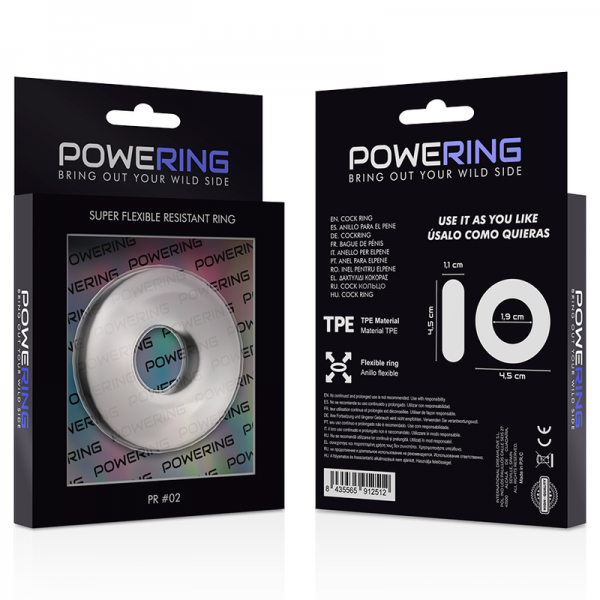 POWERING - SUPER FLEXIBLE AND RESISTANT PENIS RING 4.5CM CLEAR - Image 2