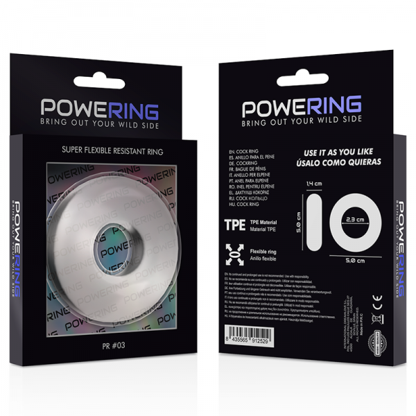 POWERING - SUPER FLEXIBLE AND RESISTANT PENIS RING 5CM PR03 CLEAR - Image 2