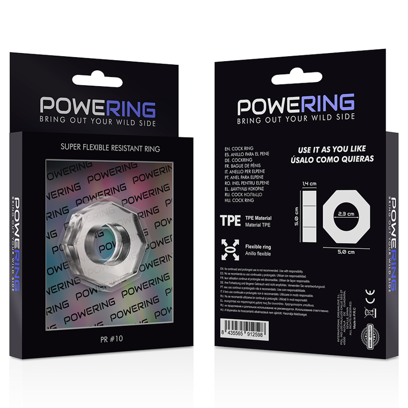 POWERING - SUPER FLEXIBLE AND RESISTANT PENIS RING 5CM PR10 CLEAR - Image 2