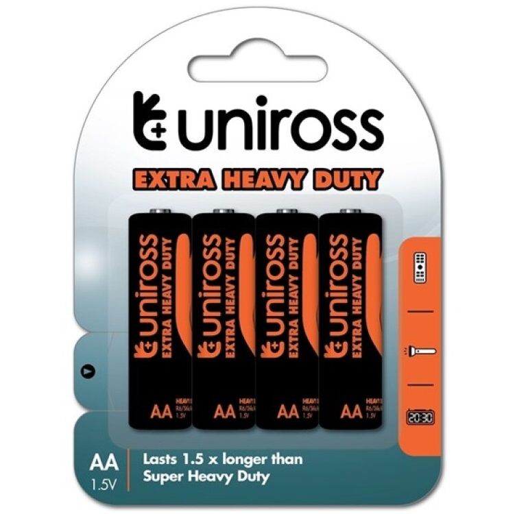 UNIROSS BATTERY SALINA AA R6 PACK 4
