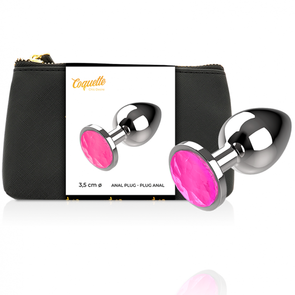 COQUETTE CHIC DESIRE ANAL PLUG METAL PINK COLOR SIZE M 3.5 X 8CM