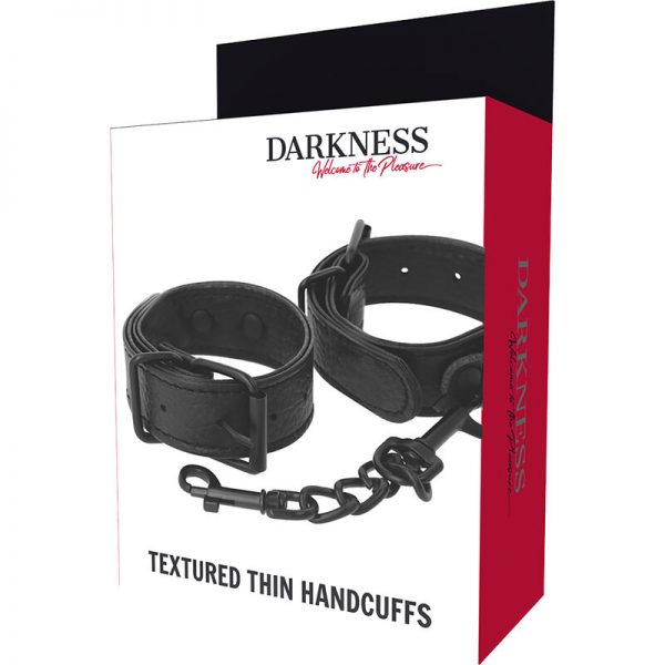 DARKNESS - WIDE THIN TEXTURED HANDCUFFS - Image 2