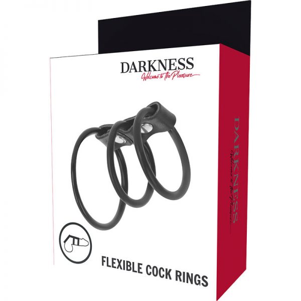 DARKNESS - SET OF 3 FLEXIBLE PENIS RINGS - Image 3