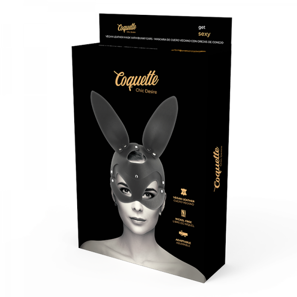 COQUETTE CHIC DESIRE - VEGAN LEATHER MASK WITH BUNNY EARS - Image 2