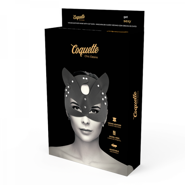 COQUETTE CHIC DESIRE - VEGAN LEATHER MASK WITH BUNNY EARS - Image 2