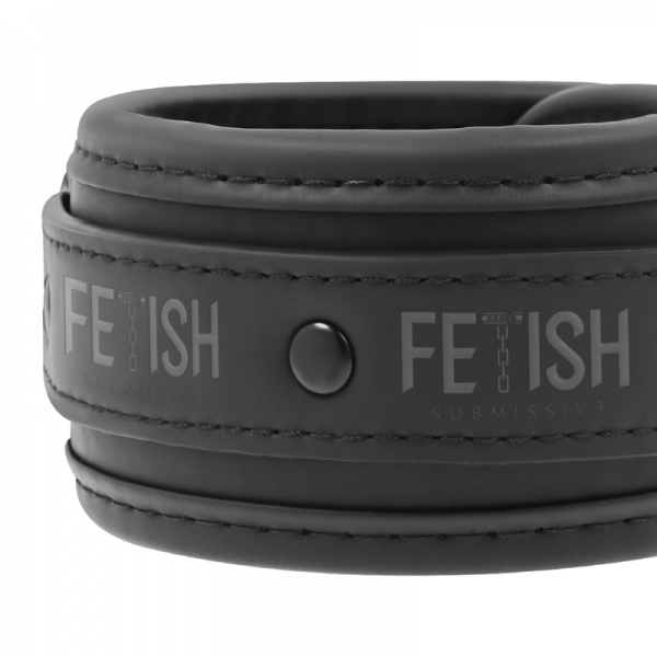 FETISH SUBMISSIVE - VEGAN LEATHER ANKLE CUFFS WITH NOPRENE LINING - Image 2