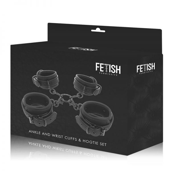 FETISH SUBMISSIVE - SET OF HAND AND ANKLE HANDCUFFS WITH NOPRENE LINING - Image 9