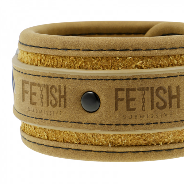 FETISH SUBMISSIVE ORIGEN - VEGAN LEATHER HANDCUFFS WITH NEOPRENE LINING - Image 6