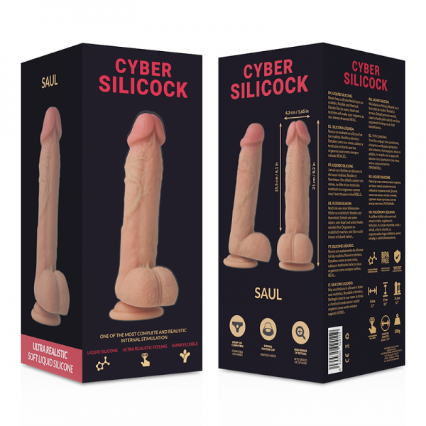 CYBER SILICOCK - STRAP-ON SAUL LIQUID SILICONE WITH 3 RINGS FREE 15.5 CM -O- 4.2 CM - Image 8