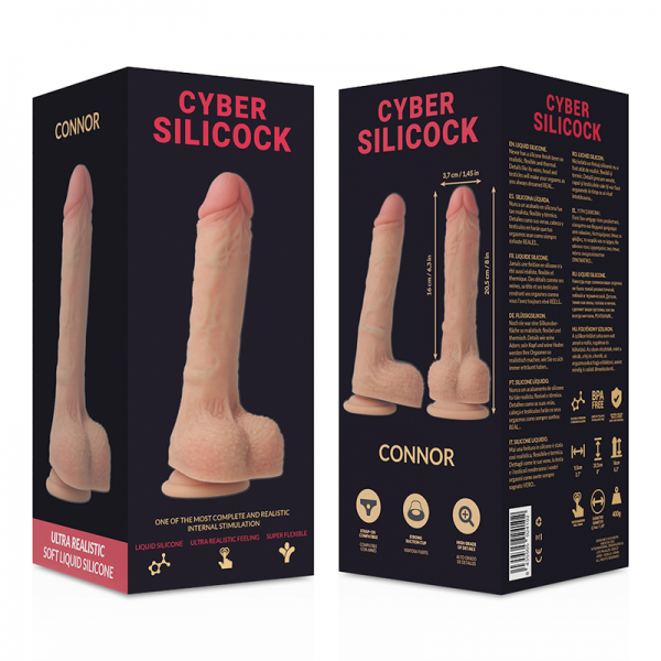 CYBER SILICOCK - STRAP-ON CONNOR LIQUID SILICONE WITH 3 RINGS FREE 20.5 CM -O- 3.7 CM - Image 8