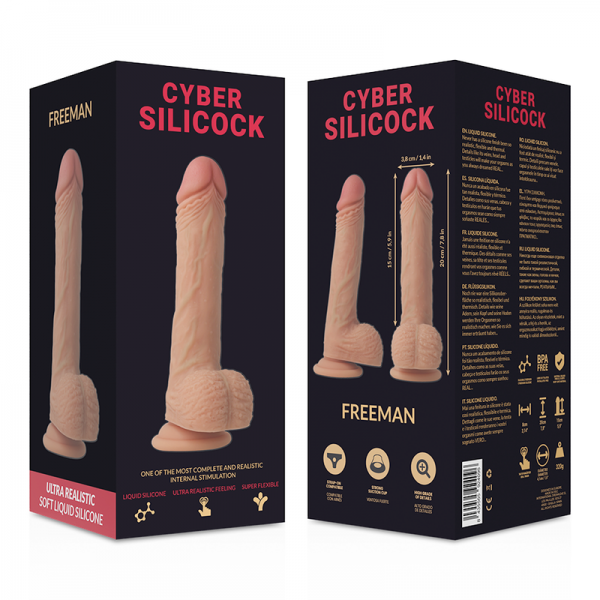 CYBER SILICOCK - STRAP-ON FREEMAN LIQUID SILICONE WITH 3 RINGS FREE 20 CM -O- 3.8 CM - Image 8