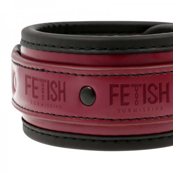 FETISH SUBMISSIVE DARK ROOM - VEGAN LEATHER HANDCUFFS WITH NEOPRENE LINING - Image 3