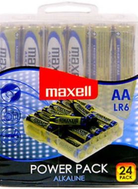 MAXELL - ALKALINE BATTERY AA LR6 PACK * 24 BATTERIES