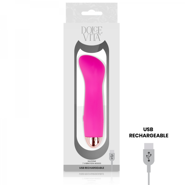 DOLCE VITA - RECHARGEABLE VIBRATOR ONE PINK 7 SPEED - Image 3