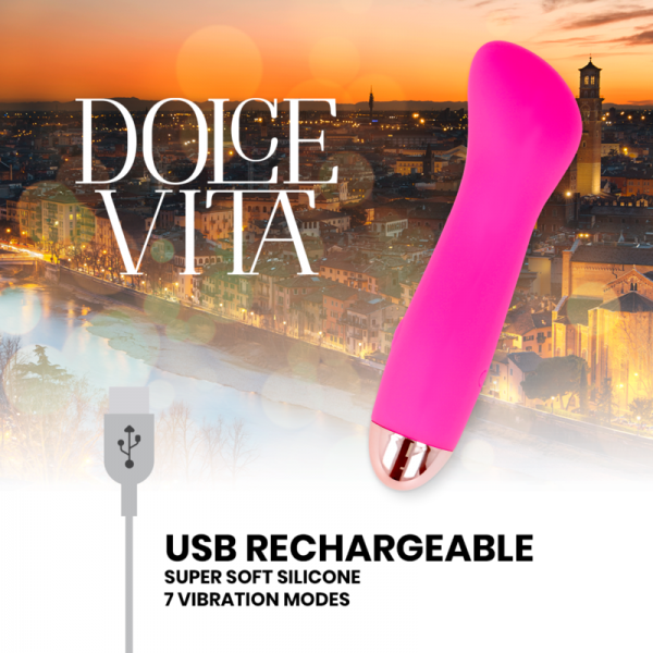 DOLCE VITA - RECHARGEABLE VIBRATOR ONE PINK 7 SPEED - Image 4