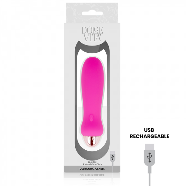 DOLCE VITA - RECHARGEABLE VIBRATOR FIVE PINK 7 SPEEDS - Image 2