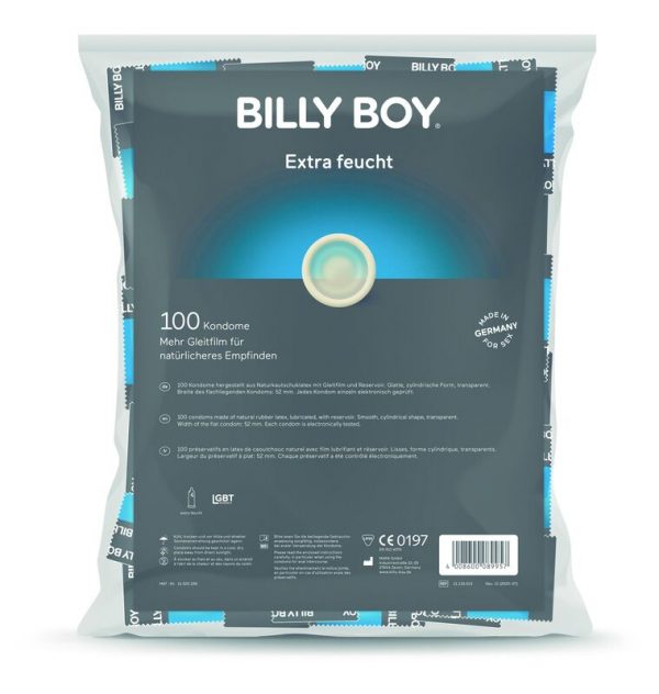 BILLYBOY EXTRA LUBRICATED CONDOMS BAG 100 UNITS