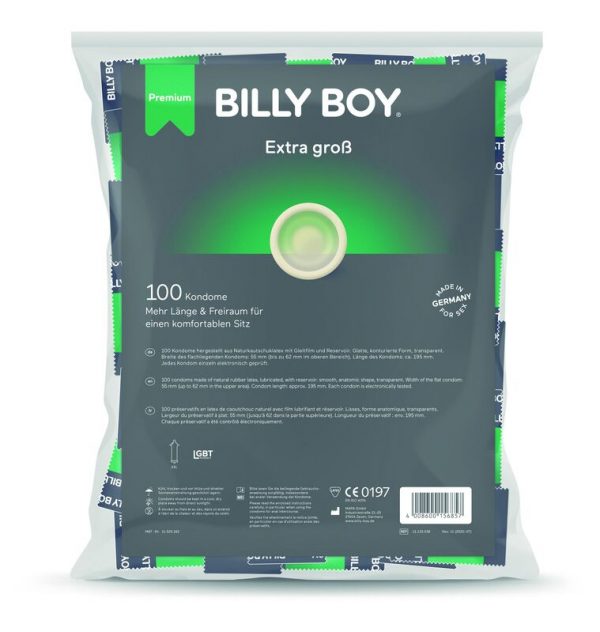 BILLYBOY EXTRA LARGE CONDOMS BAG 100 UNITS