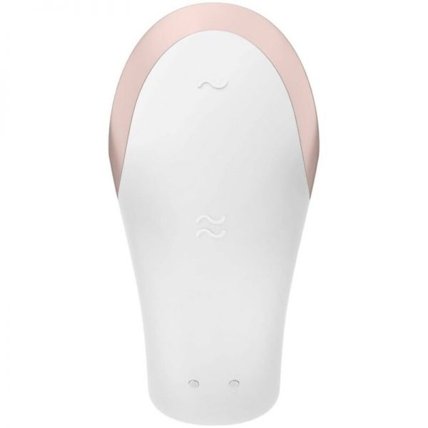 SATISFYER DOUBLE LOVE LUXURY PARTNER VIBRATOR - WHITE - Image 2