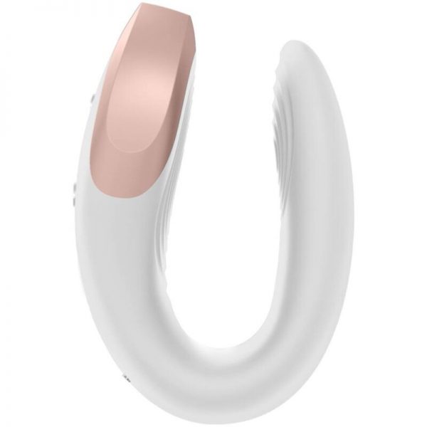 SATISFYER DOUBLE LOVE LUXURY PARTNER VIBRATOR - WHITE - Image 4