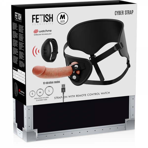 FETISH SUBMISSIVE CYBER STRAP - HARNESS WITH REMOTE CONTROL DILDO WATCHME M TECHNOLOGY - Image 14