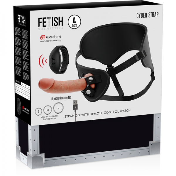 FETISH SUBMISSIVE CYBER STRAP - HARNESS WITH REMOTE CONTROL DILDO WATCHME L TECHNOLOGY - Image 14