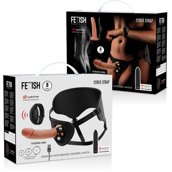 FETISH SUBMISSIVE CYBER STRAP - HARNESS WITH DILDO AND BULLET REMOTE CONTROL WATCHME S TECHNOLOGY - Image 14