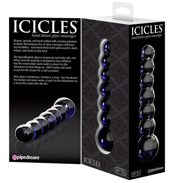 ICICLES NUMBER 51 HAND BLOWN GLASS MASSAGER. - Image 3