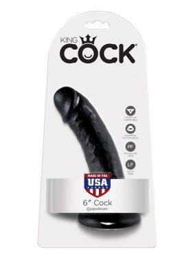 KING COCK 6" COCK BLACK 15.2 CM