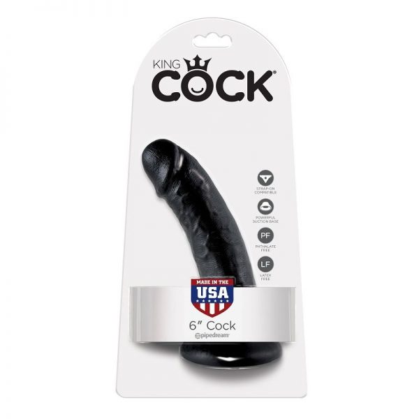 KING COCK 6" COCK BLACK 15.2 CM