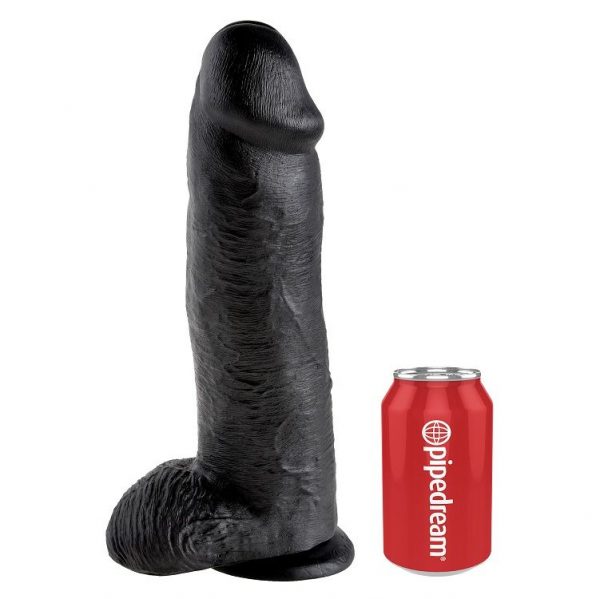 KING COCK - 12 DILDO BLACK WITH BALLS 30.48 CM - Image 3