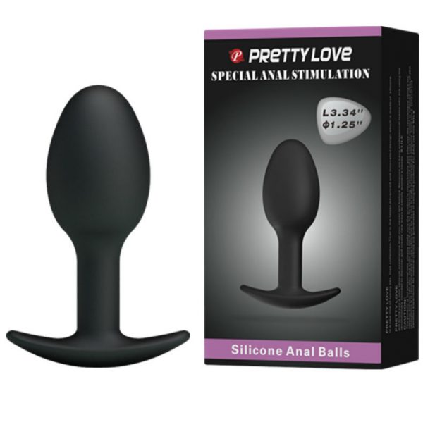 PRETTY LOVE - SILICONE ANAL PLUG 6.5 CM BLACK