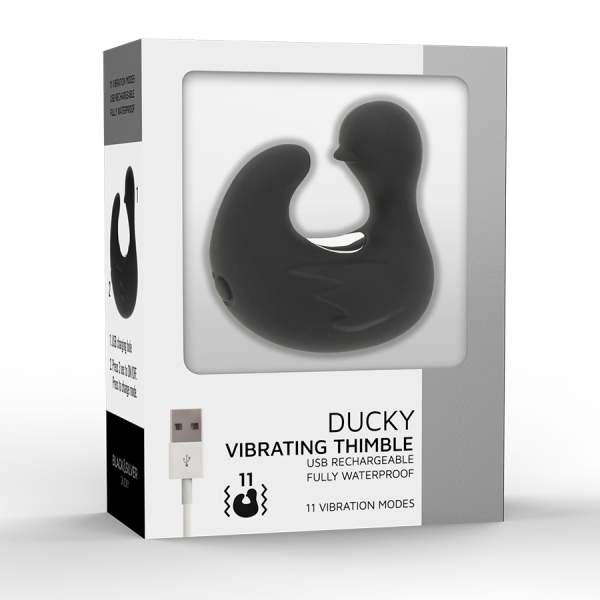 BLACK&SILVER - DUCKYMANIA RECHARGEABLE SILICONE STIMULATING DUCK THIMBLE - Image 2