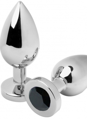 METAL HARD - ANAL PLUG DIAMOND BLACK MEDIUM 7.62CM