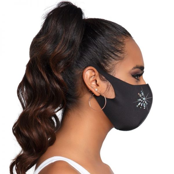 LEG AVENUE FLEUR RHINESTONE FACE MASK - Image 2