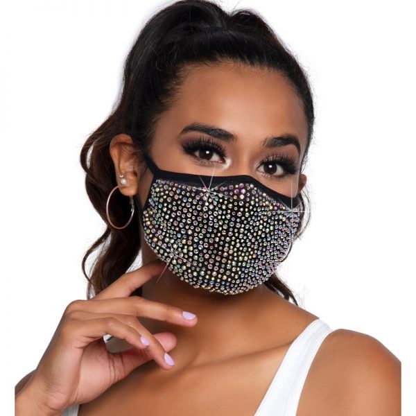 LEG AVENUE ZURI RHINESTONE FACE MASK