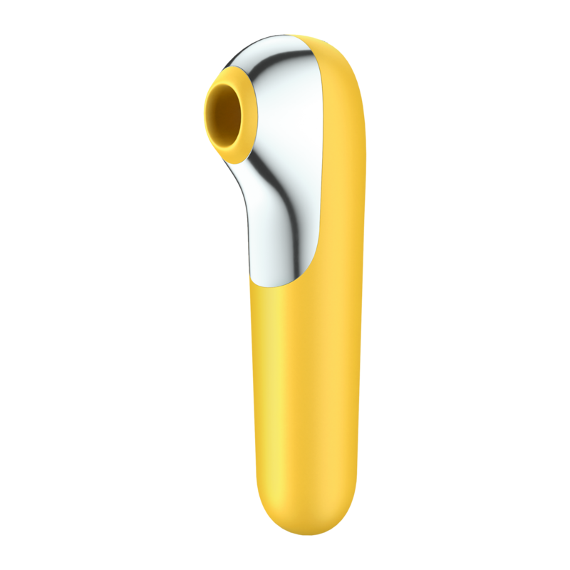 SATISFYER DUAL LOVE VIBRATOR AND SUCTIONER WITH PULSED AIR YELLOW - Image 2