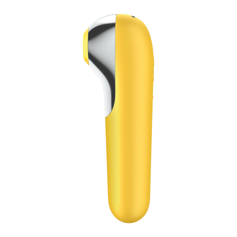 SATISFYER DUAL LOVE VIBRATOR AND SUCTIONER WITH PULSED AIR YELLOW - Image 3