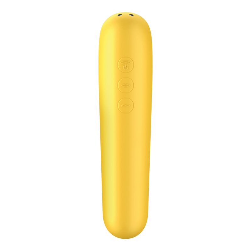 SATISFYER DUAL LOVE VIBRATOR AND SUCTIONER WITH PULSED AIR YELLOW - Image 5