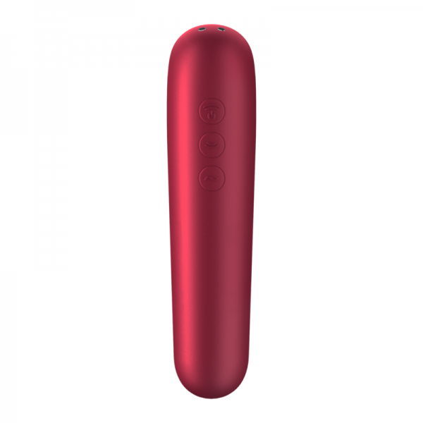 SATISFYER - DUAL LOVE VIBRATOR AND SUCTIONER WITH PULSED AIR RED - Image 3