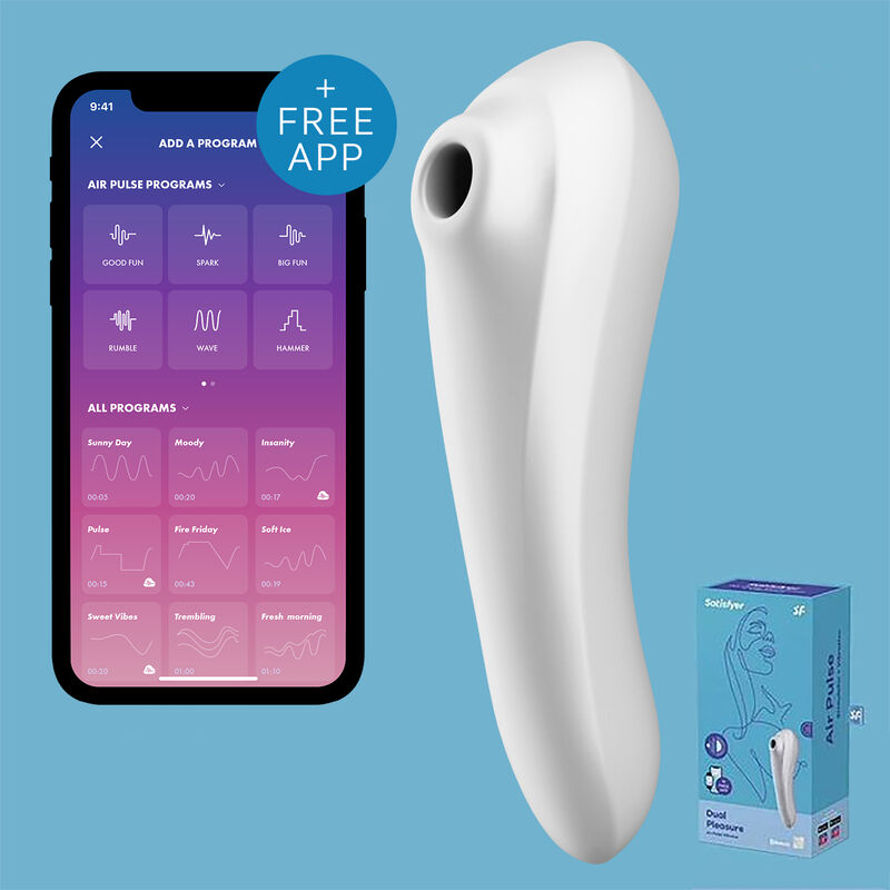 SATISFYER DUAL PLEASURE AIR PULSE VIBRATOR WHITE - Image 6