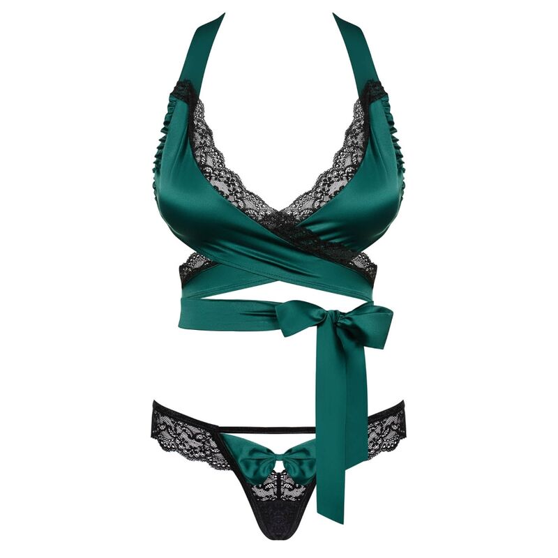 OBSESSIVE - SENSUELIA SET TWO PIECES GREEN XXL - Image 3