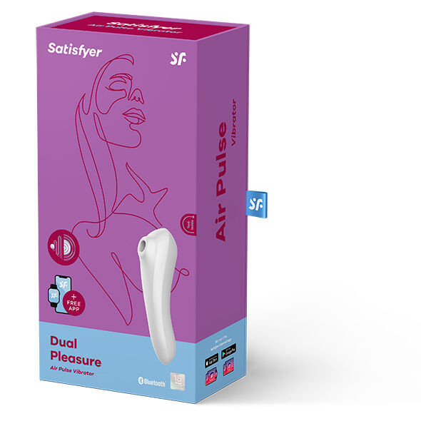 SATISFYER DUAL PLEASURE AIR PULSE VIBRATOR WHITE - Image 2
