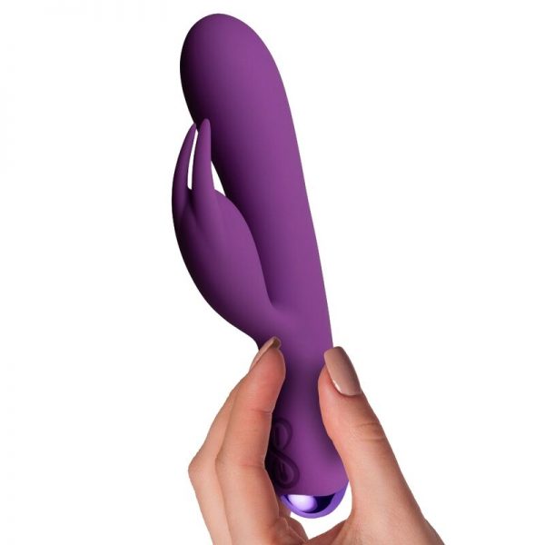 ROCKS-OFF FLUTTER RABBIT RECHARGEABLE VIBRATOR - PURPLE - Image 3