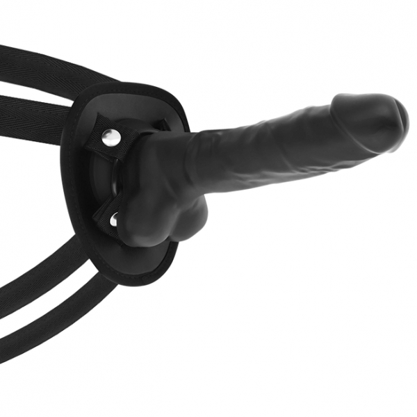 COCK MILLER - HARNESS + SILICONE DENSITY ARTICULABLE COCKSIL BLACK 18 CM