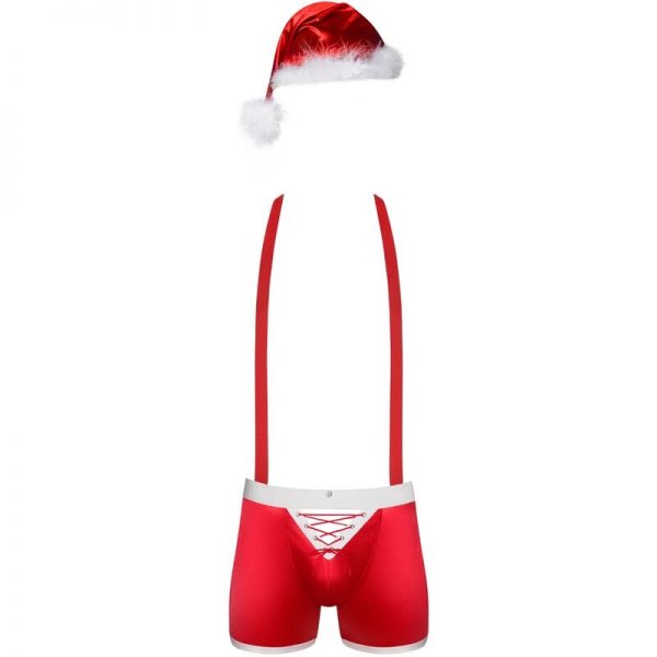 OBSESSIVE - MR CLAUS BOXER SHORTS WITH SUSPENDERS AND CAP - Image 3