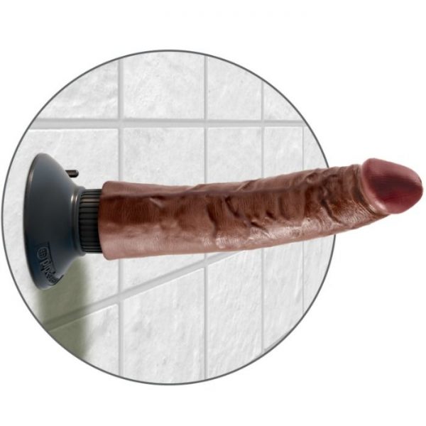 KING COCK 17.78 CM VIBRATING COCK BROWN - Image 5