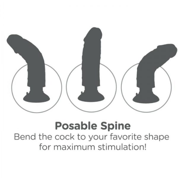 KING COCK 17.78 CM VIBRATING COCK BROWN - Image 6