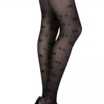 Zohara "Super Hero" Black Sheer Print Tights