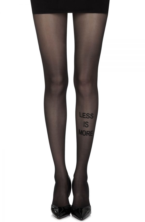 Zohara "Less Is More" Black Sheer Print Tights